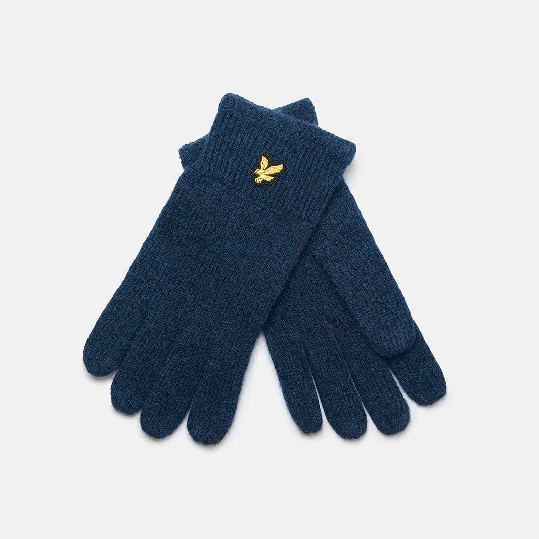 gl304cl z271 racked rib gloves lyle & scott handschoenen dark navy 