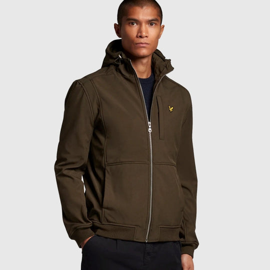 jk1214v w485 fleece lined softshell jacket lyle & scott jack olive 