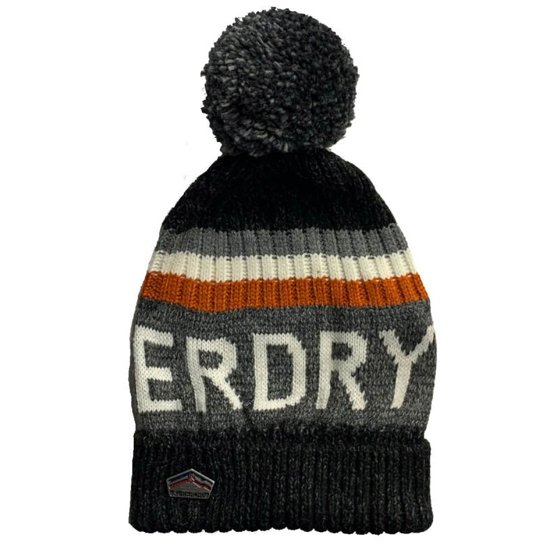 Superdry Black Twist Super S.D Logo Beanie