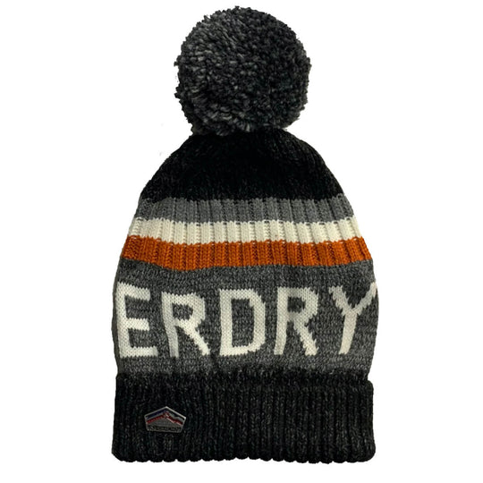 Superdry Black Twist Super S.D Logo Beanie