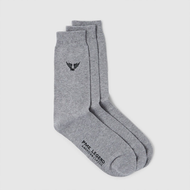 PME Legend Socks Cotton Blend 3-Pairs PAC00900 940 Md Grey Melee