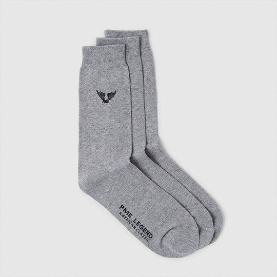 PME Legend Socks Cotton Blend 3-Pairs PAC00900 940 Md Grey Melee