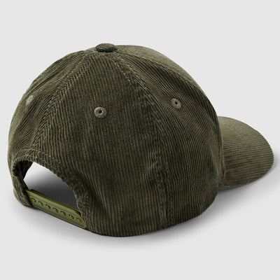 corduroy cap with rubber badge pac2209907 6414 pme legend pet olive back