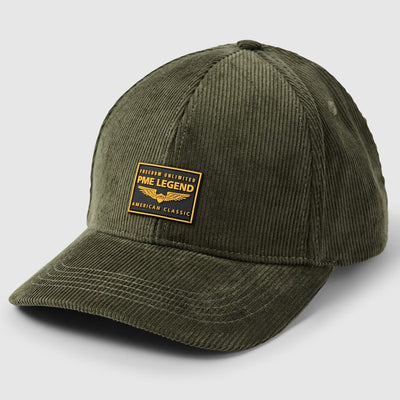 corduroy cap with rubber badge pac2209907 6414 pme legend pet olive