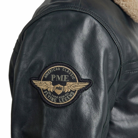 hudson bomber plj215700 pme legend leren jas 999 zwart crop10