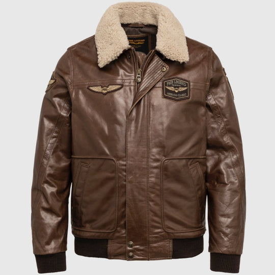 plj215700 771 | hudson bomber | pme legend | pilot jacket | leather front