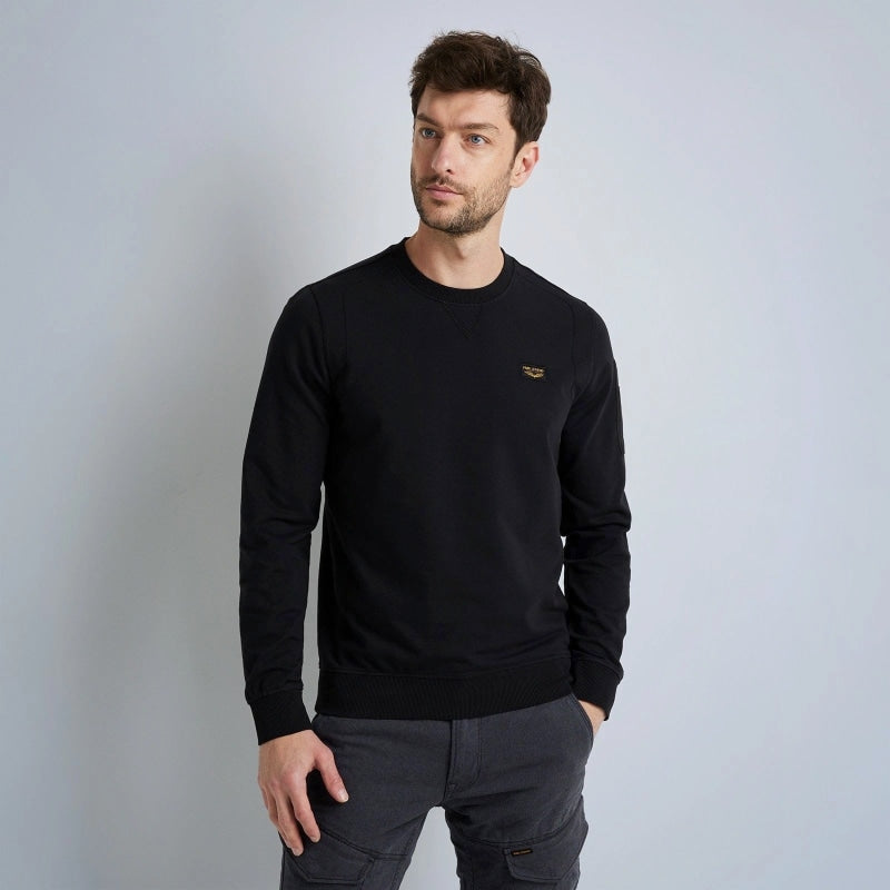 round neck airstrip sweat pls0000431 999 pme legend sweater black crop1