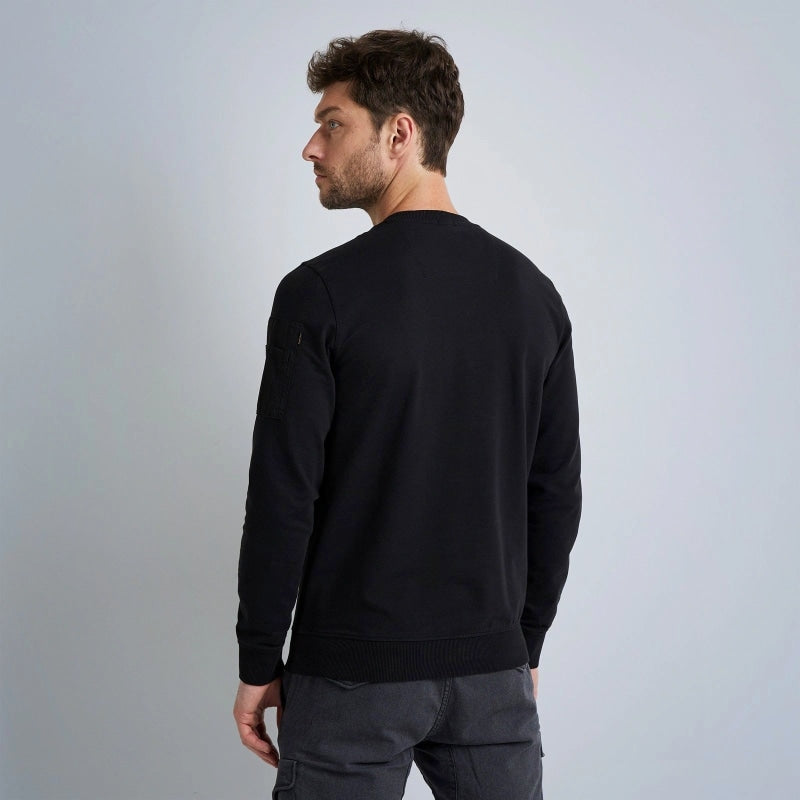round neck airstrip sweat pls0000431 999 pme legend sweater black crop2