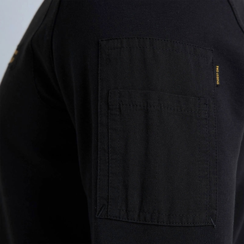 round neck airstrip sweat pls0000431 999 pme legend sweater black crop4