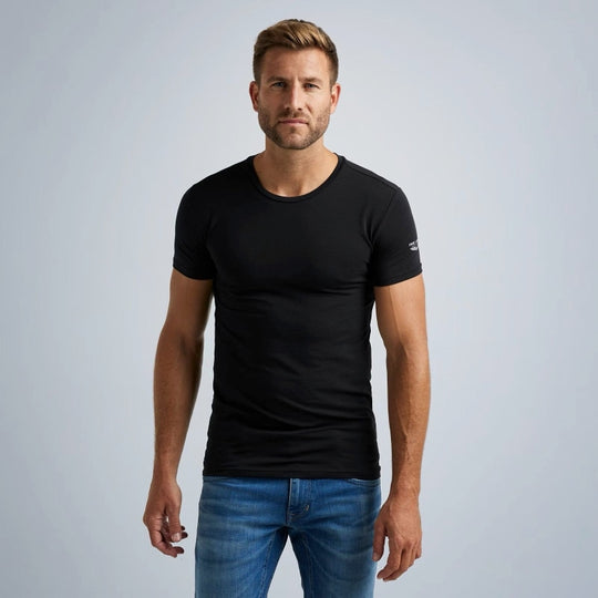 2-pack round neck basic t-shirt puw00220 999 pme legend shirt black crop1
