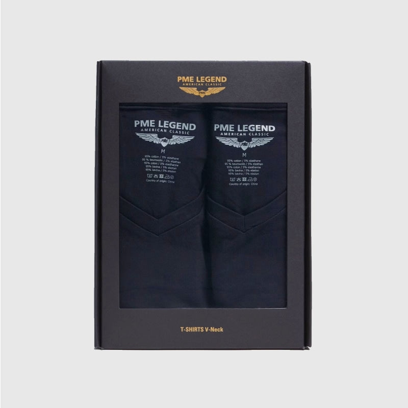puw00230 5287 2-pack v-neck basic t-shirt pme legend shirt Navy crop1