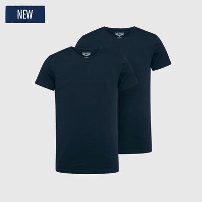 puw00230 5287 2-pack v-neck basic t-shirt pme legend shirt Navy