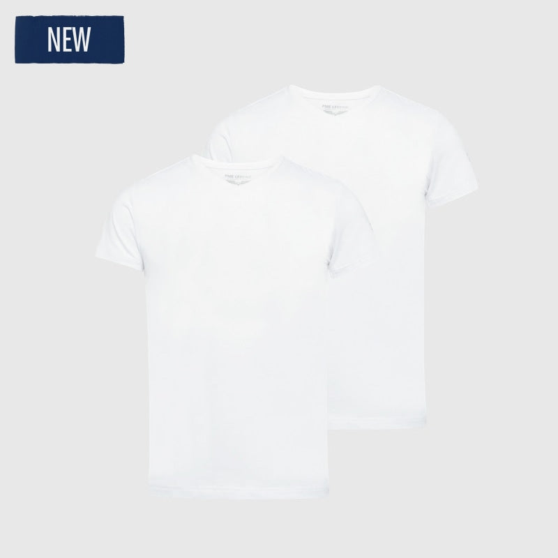 puw00230 900 2-pack v-neck basic t-shirt pme legend shirt white