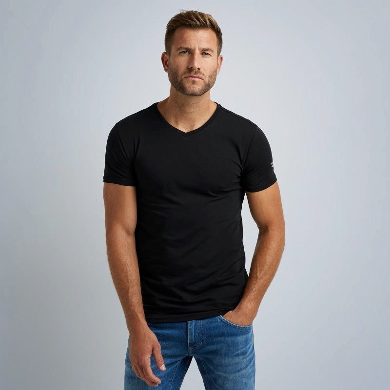 puw00230 999 2-pack v-neck basic t-shirt pme legend shirt black crop2
