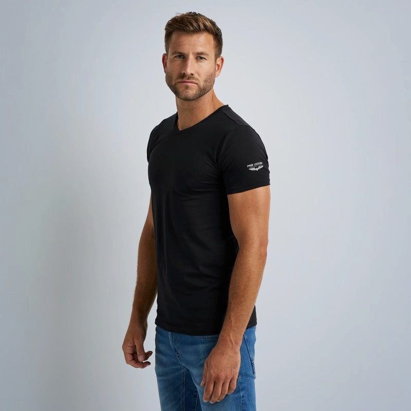 puw00230 999 2-pack v-neck basic t-shirt pme legend shirt black crop4