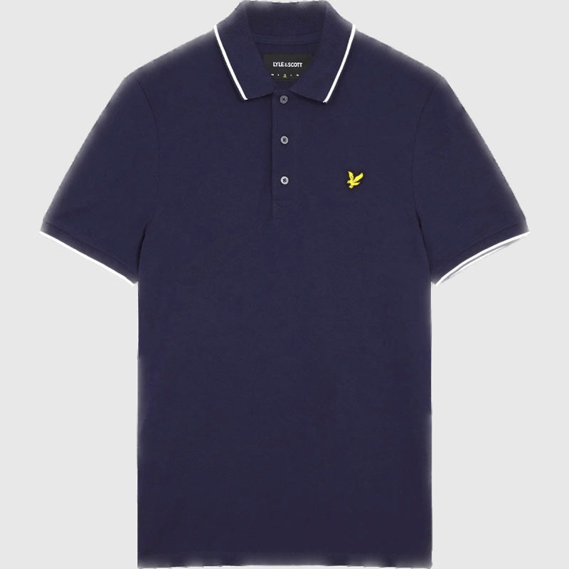 sp1524vog w190 tipped polo shirt lyle & scott polo navy crop1