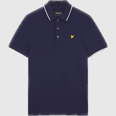 sp1524vog w190 tipped polo shirt lyle & scott polo navy crop1