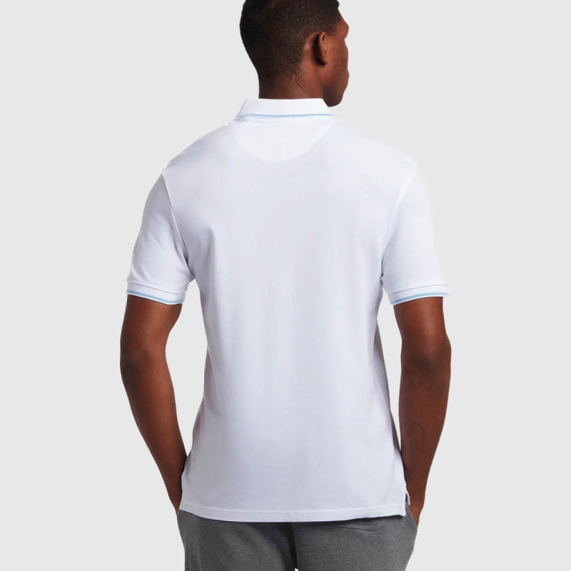 sp1524vog w533 tipped polo shirt lyle & scott polo white back