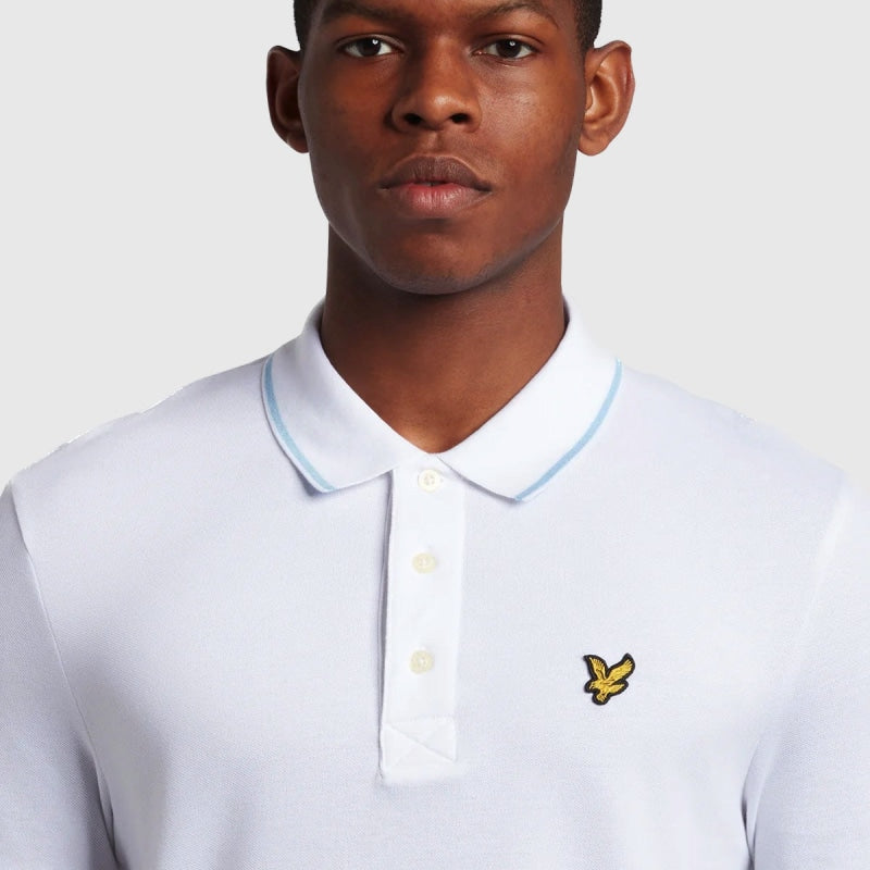 sp1524vog w533 tipped polo shirt lyle & scott polo white crop1