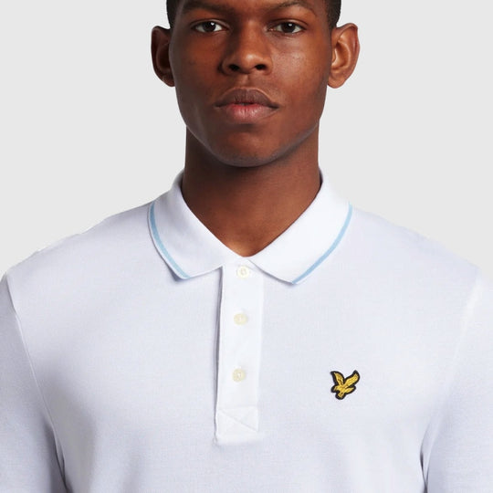 sp1524vog w533 tipped polo shirt lyle & scott polo white crop1