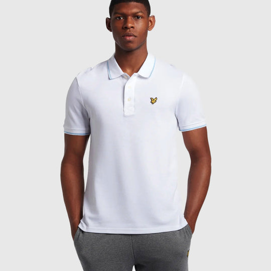 sp1524vog w533 tipped polo shirt lyle & scott polo white