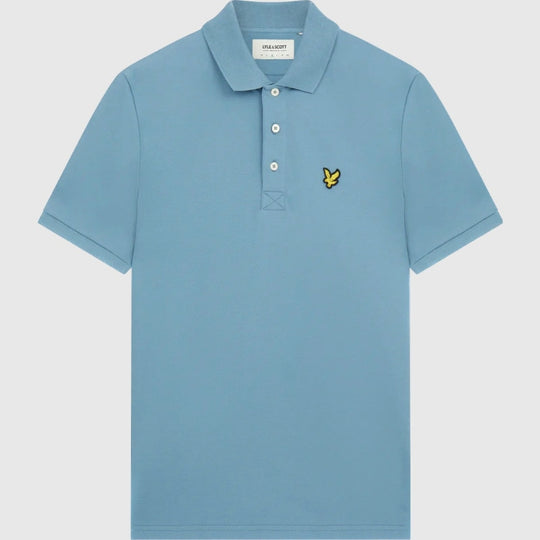 sp400vog w825 plain polo shirt short sleeve lyle & scott polo blue crop2