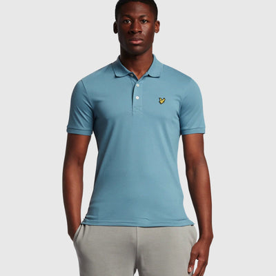 sp400vog w825 plain polo shirt short sleeve lyle & scott polo blue