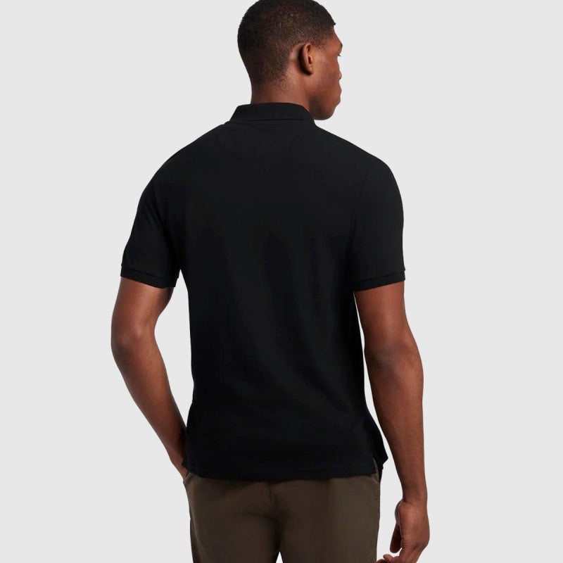 sp400vog z865 plain polo shirt short sleeve lyle & scott polo black back