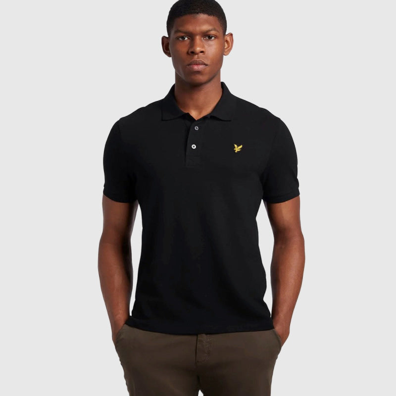 sp400vog z865 plain polo shirt short sleeve lyle & scott polo black