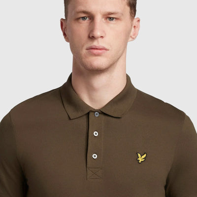 sp400vog w485 plain polo shirt short sleeve lyle & scott polo olive crop