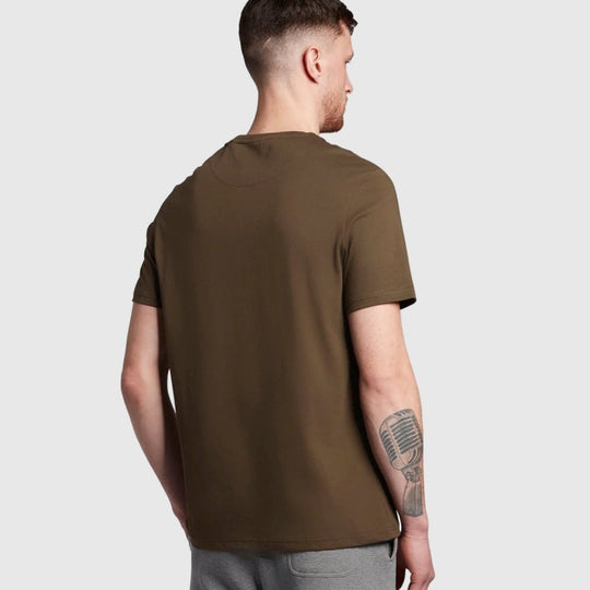 ts400vog w485 plain t-shirt short sleeve lyle & scott polo olive BACK