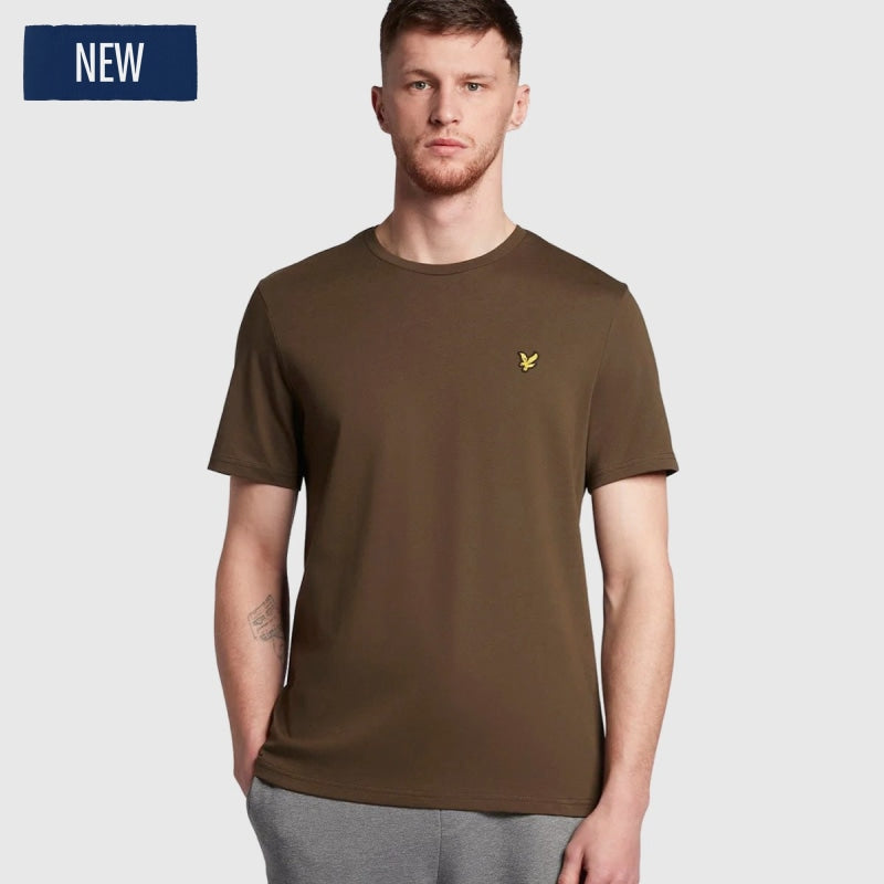 ts400vog w485 plain t-shirt short sleeve lyle & scott polo olive