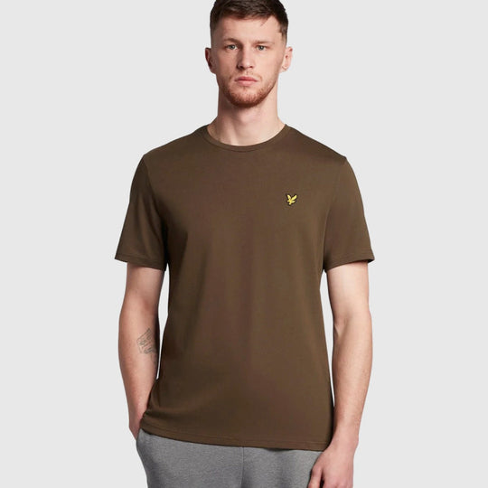 ts400vog w485 plain t-shirt short sleeve lyle & scott polo olive