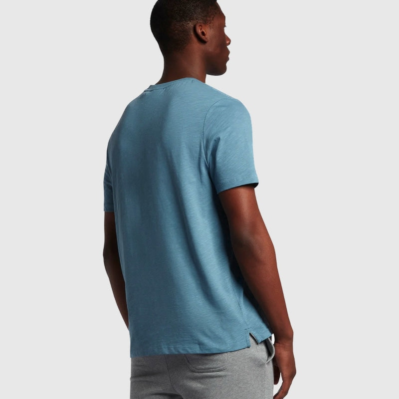 ts400vog w825 plain t-shirt short sleeve lyle & scott polo skipton blue back