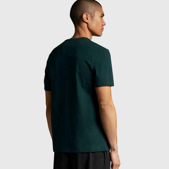 ts400vog w486 plain t-shirt short sleeve lyle & scott polo dark green back