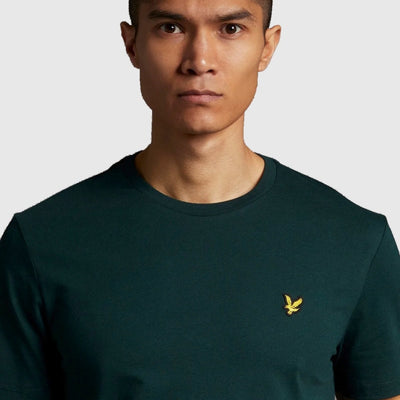 ts400vog w486 plain t-shirt short sleeve lyle & scott polo dark green crop