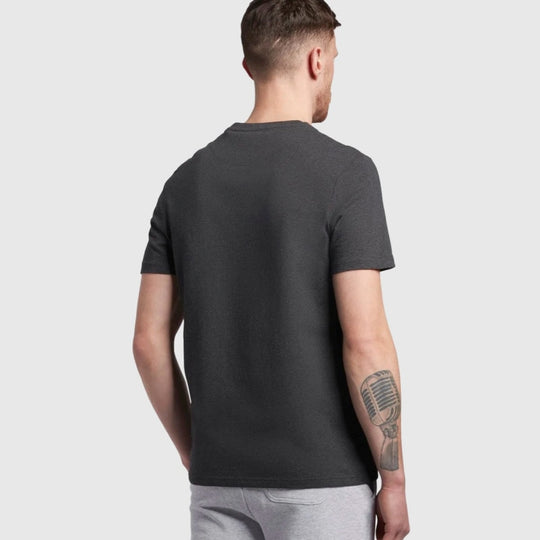 ts400vog 398 plain t-shirt short sleeve lyle & scott polo charcoal back