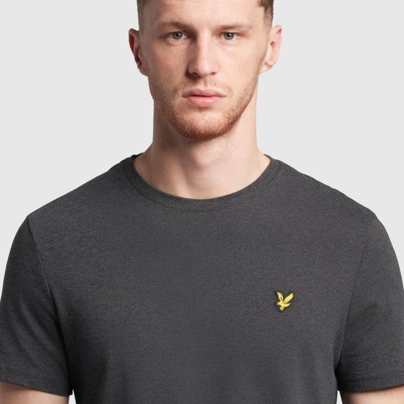 ts400vog 398 plain t-shirt short sleeve lyle & scott polo charcoal crop