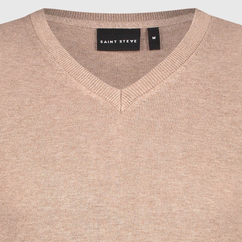 bob taupe melange 19479 saint steve v hals trui CROP