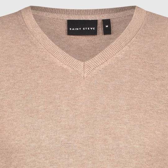 bob taupe melange 19479 saint steve v hals trui CROP