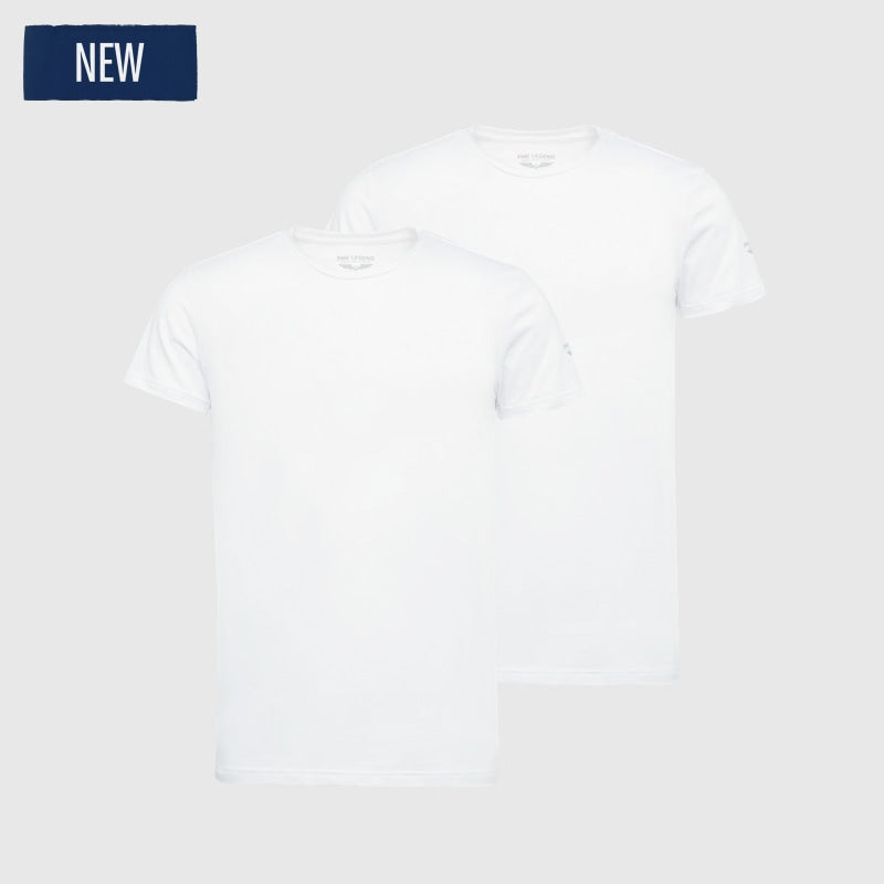 2-pack round neck basic t-shirt puw00220 900 pme legend shirt white