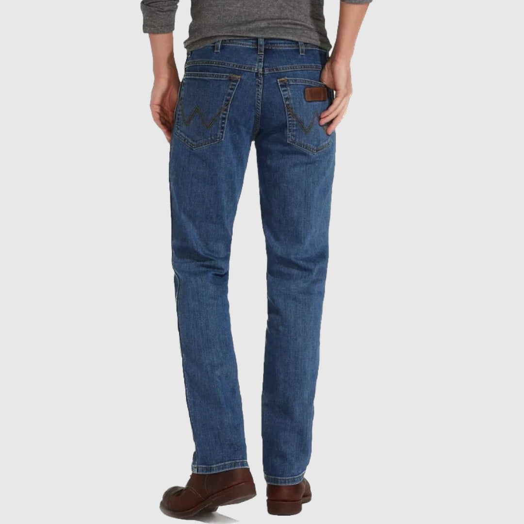 w121 33 010 texas stone wash stretch wrangler jeans back